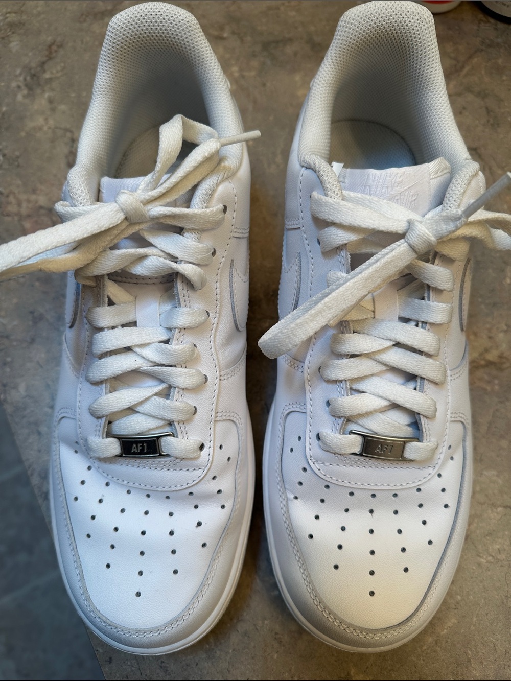 Nike AF1 White Low-Top Leather Sneakers